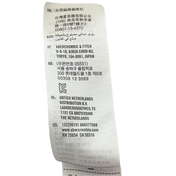 Abercrombie & Fitch Womens Sweatshirt Hoodie XS Cream Sherpa Teddy Logo - Picture 8 of 8